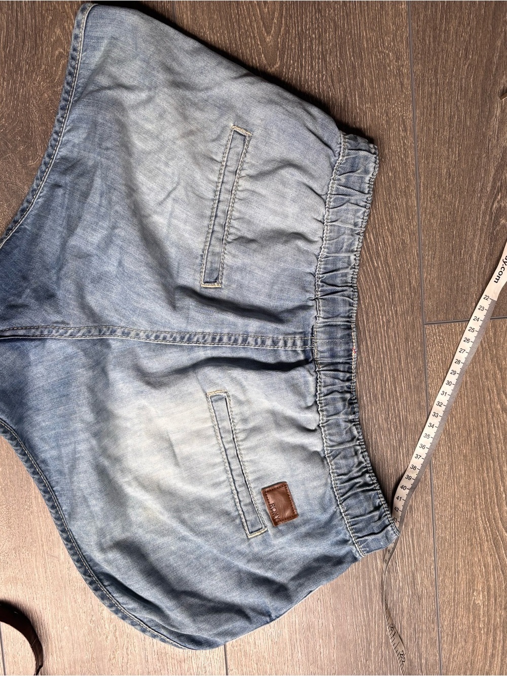 Roxy Light Chambray Denim-Style Drawstring Shorts - Picture 6 of 7